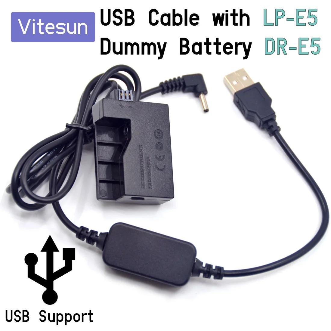 Vitesun ͸ 5V USB ̺   + LP-E5 LPE5 ACK-E5  ͸ DR-E5 Canon EOS 450D 500D 1000D XS XSi T1i